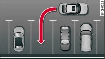 Diagram: Parking perpendicular to the roadside